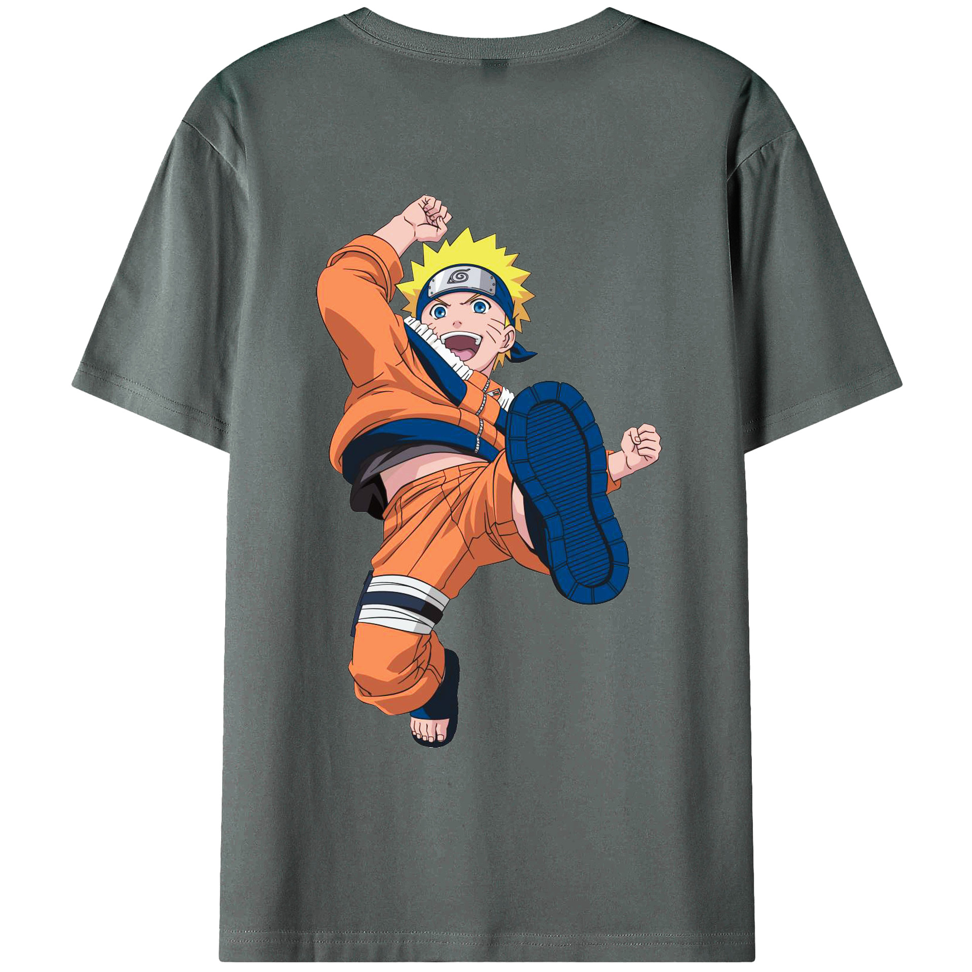 （画像用） NARUTO -ナルト- うずまき ナルト Uzumaki Naruto 綿100％ メンズ半袖Tシャツ（バックプリント） 通気性